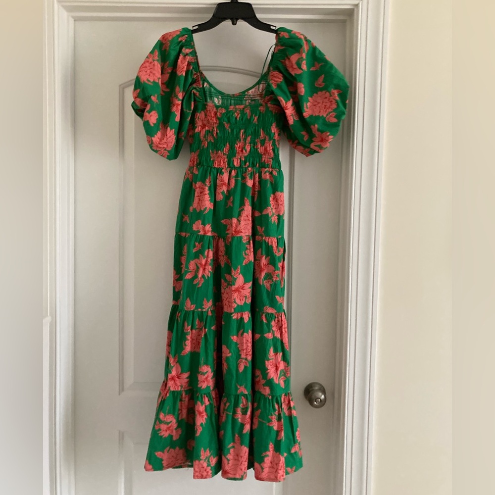Peach and love California Dress  Vibrant Green and Pink Maxi Dress - Picture 4 of 6